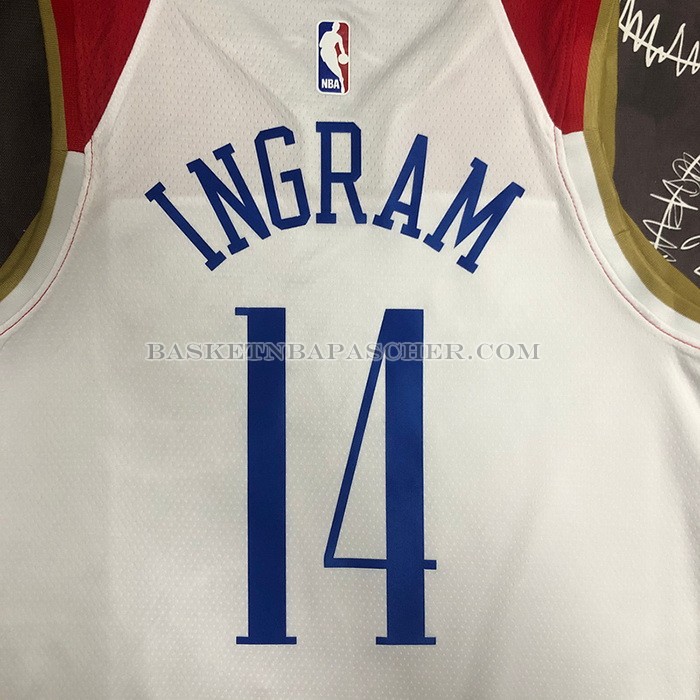 Maillot New Orleans Pelicans Brandon Ingram NO 14 Ville 2020-21 Blanc
